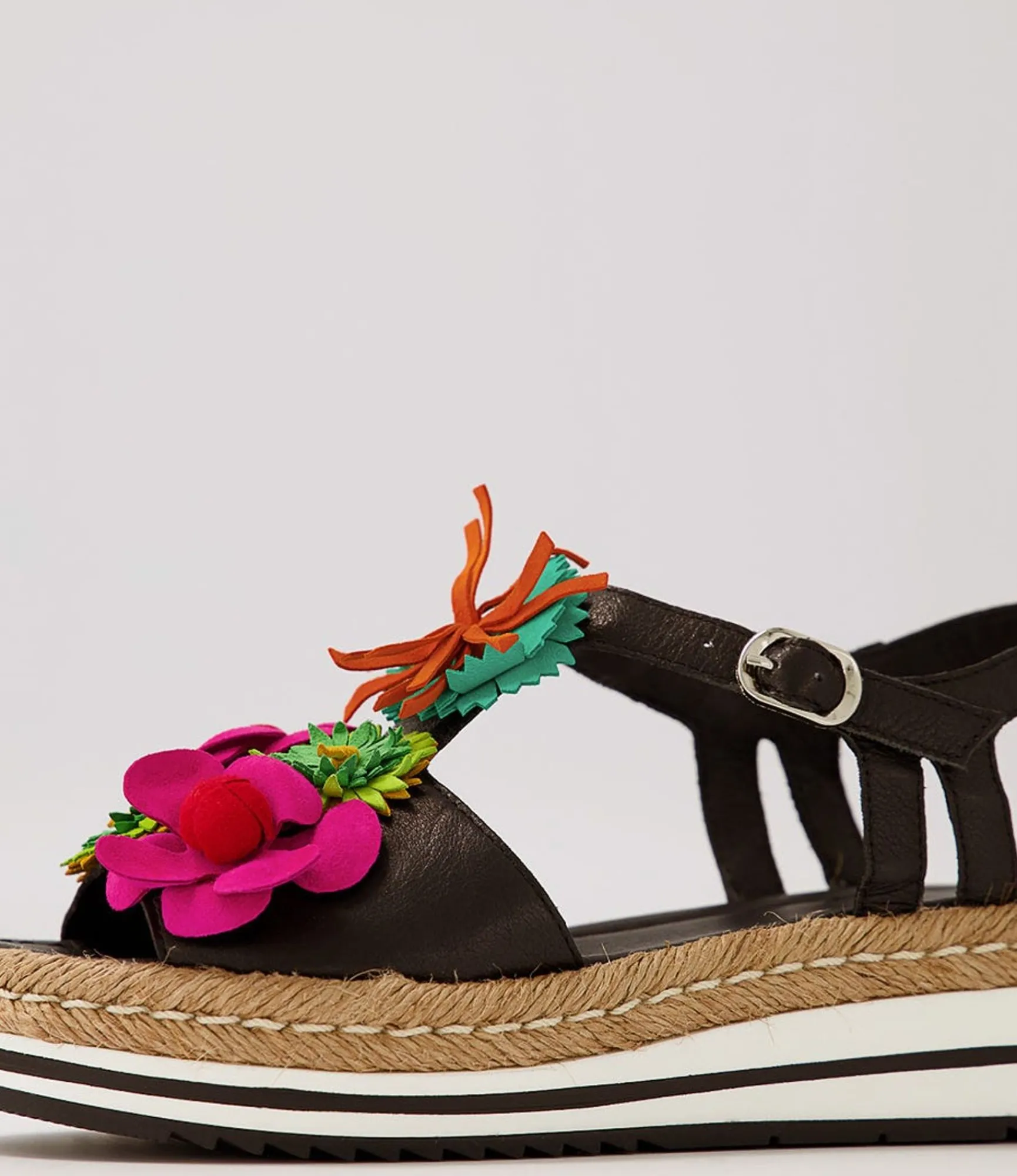 Store Midas Shoes Abello Black Multi Leather Sandals