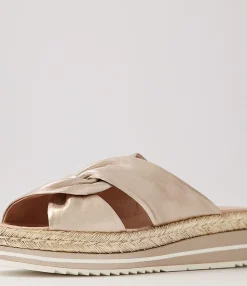 Fashion Midas Shoes Action Platino Rope Leather Slides
