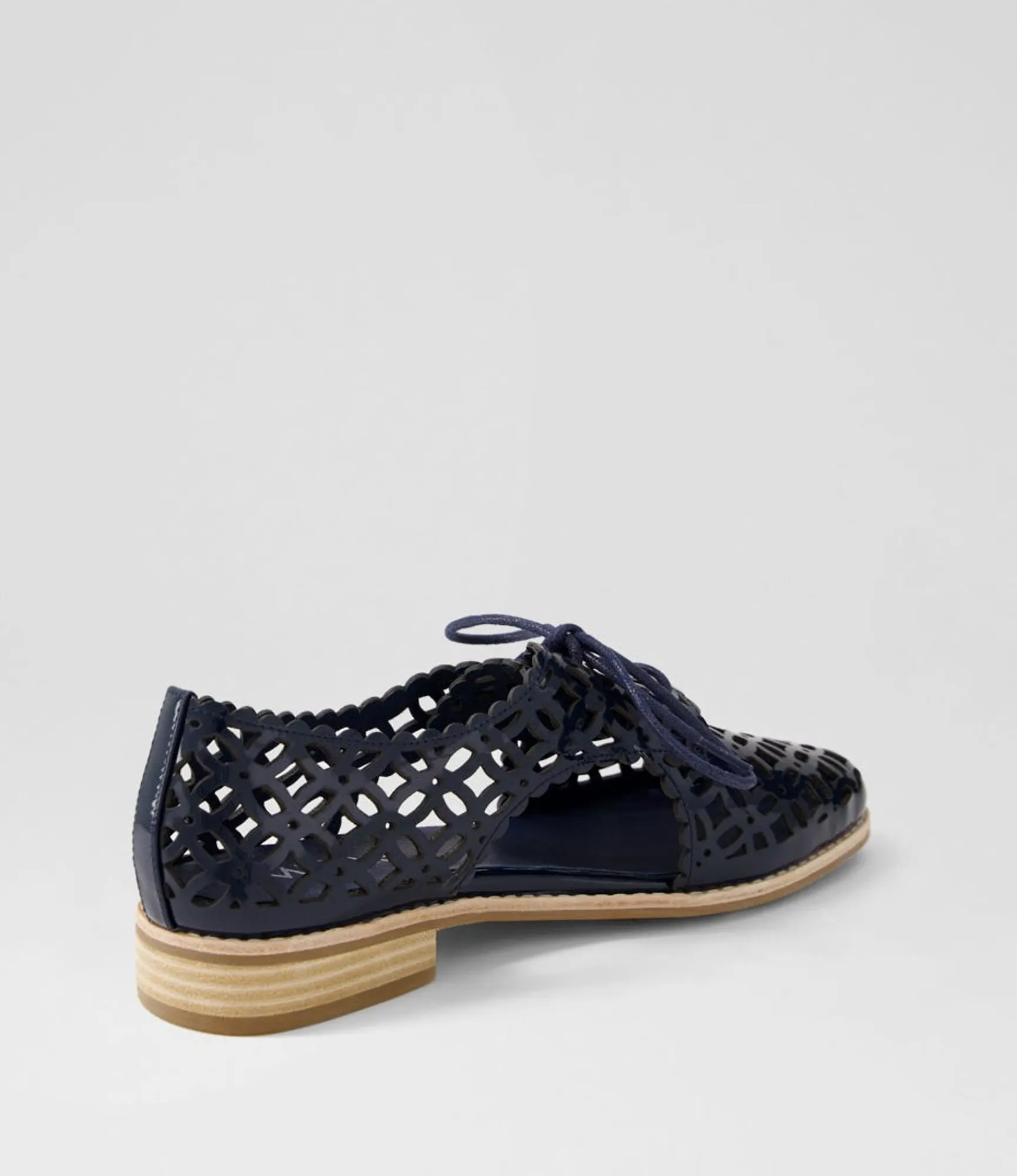 Clearance Midas Shoes Addys Navy Patent Leather Lace Up Flats