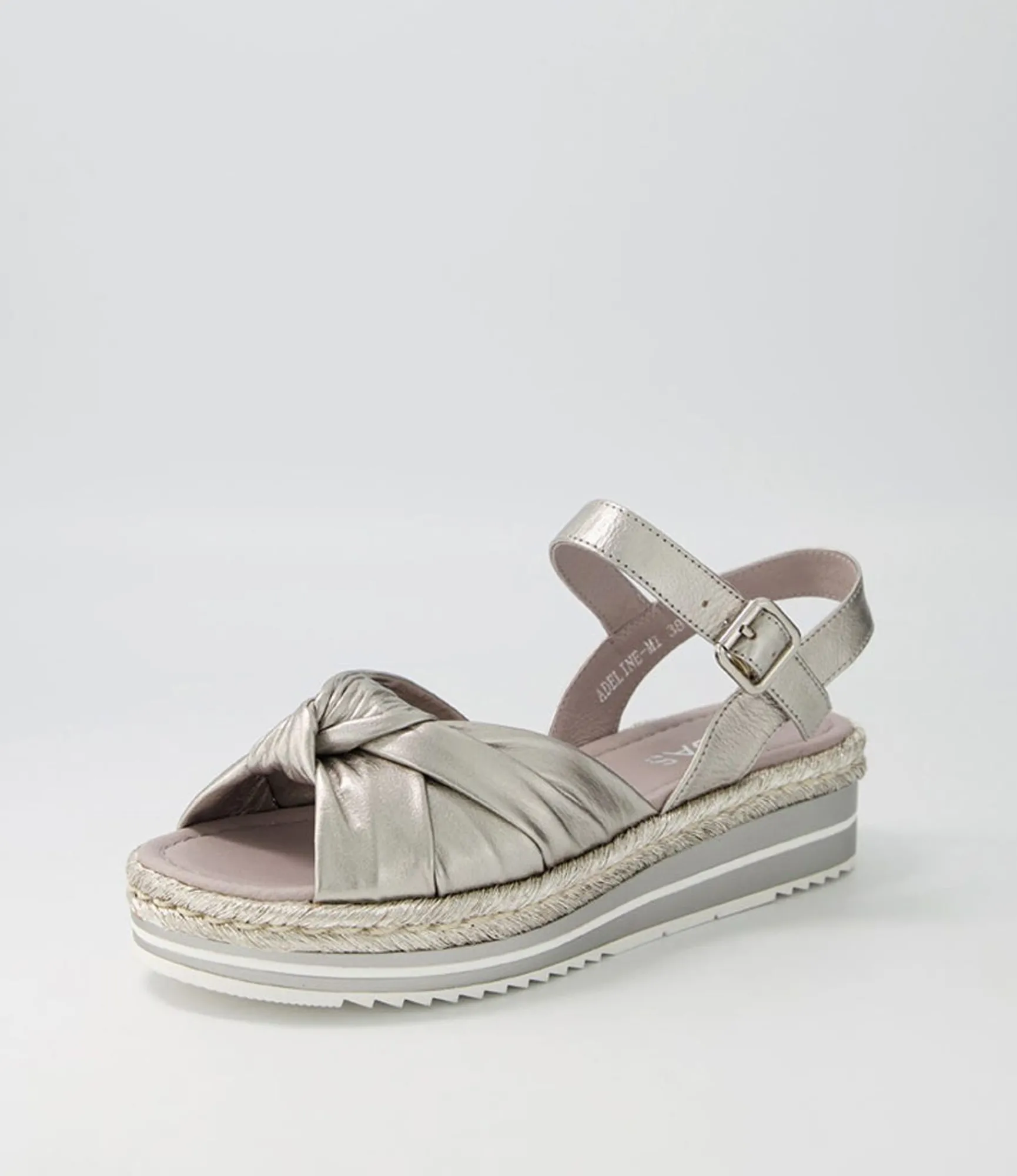 New Midas Shoes Adeline Argento Rope Leather Sandals