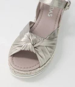 New Midas Shoes Adeline Argento Rope Leather Sandals