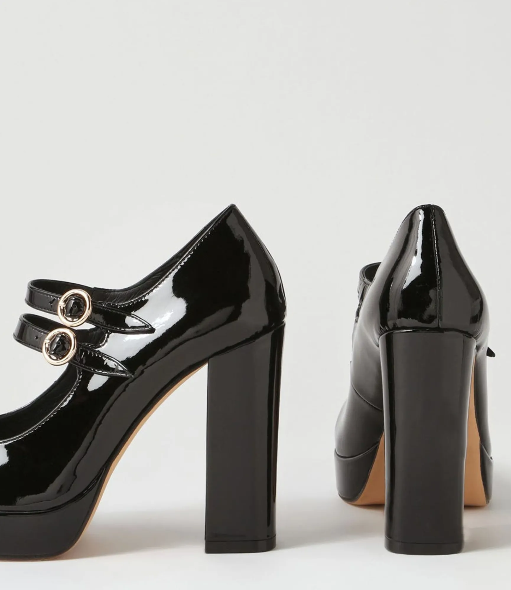 Online Midas Shoes Aines Black Patent Leather Mary Jane Heels