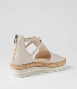 Clearance Midas Shoes Alexus Ivory Leather Sandals
