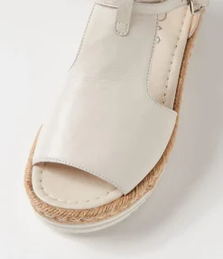 Clearance Midas Shoes Alexus Ivory Leather Sandals