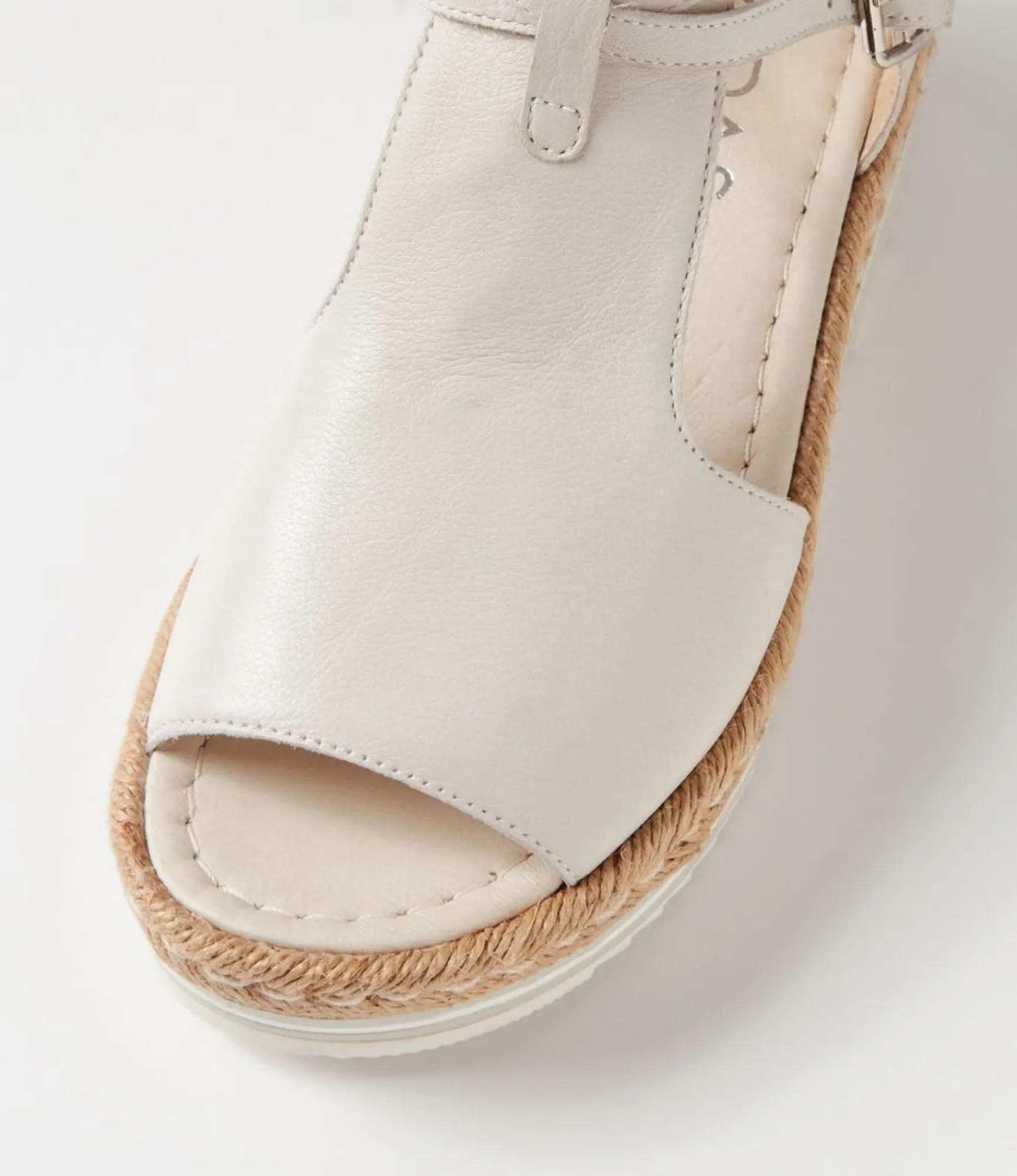 Clearance Midas Shoes Alexus Ivory Leather Sandals