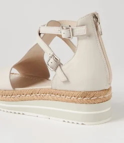 Clearance Midas Shoes Alexus Ivory Leather Sandals