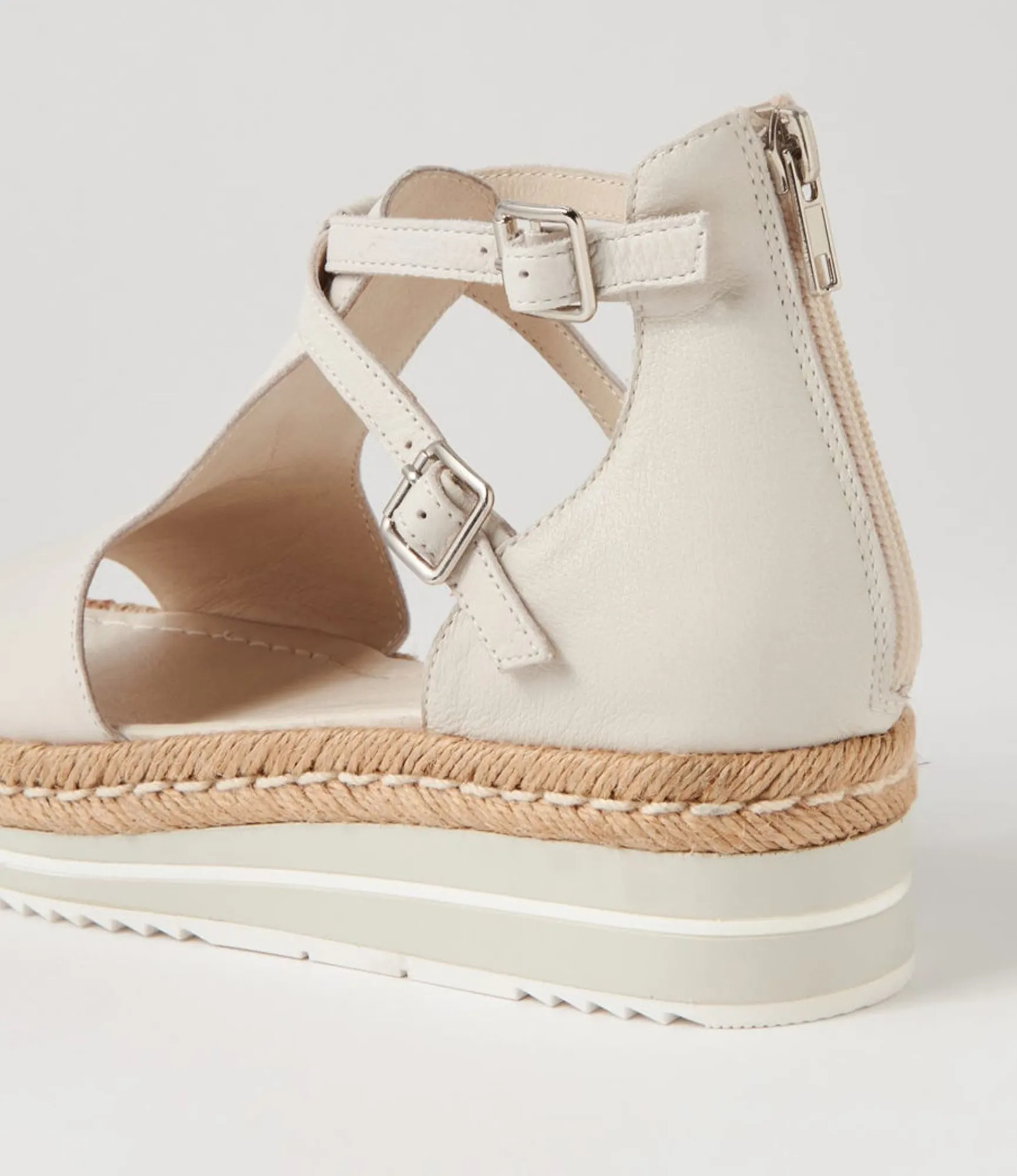 Clearance Midas Shoes Alexus Ivory Leather Sandals