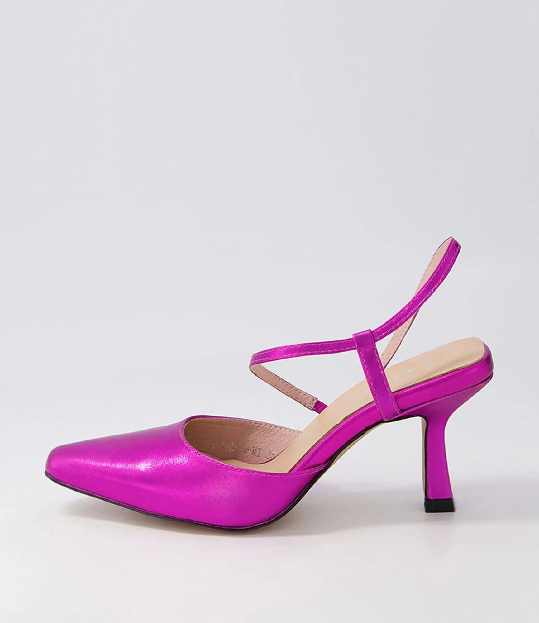 Cheap Midas Shoes Alindar Fuchsia Metallic Leather Pump Heels