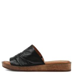 Cheap Midas Shoes Alio Black Leather Slides Ns