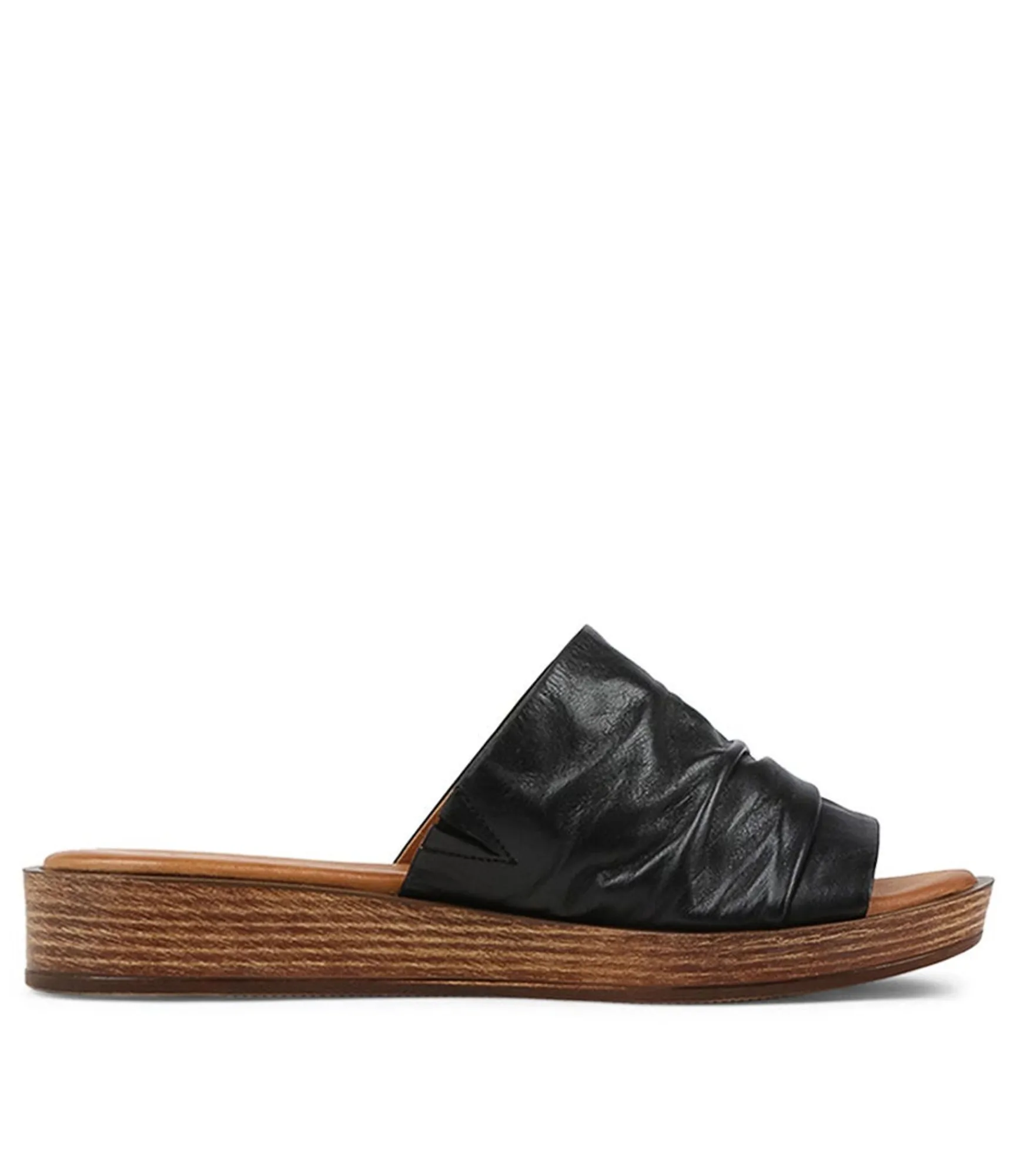Cheap Midas Shoes Alio Black Leather Slides Ns