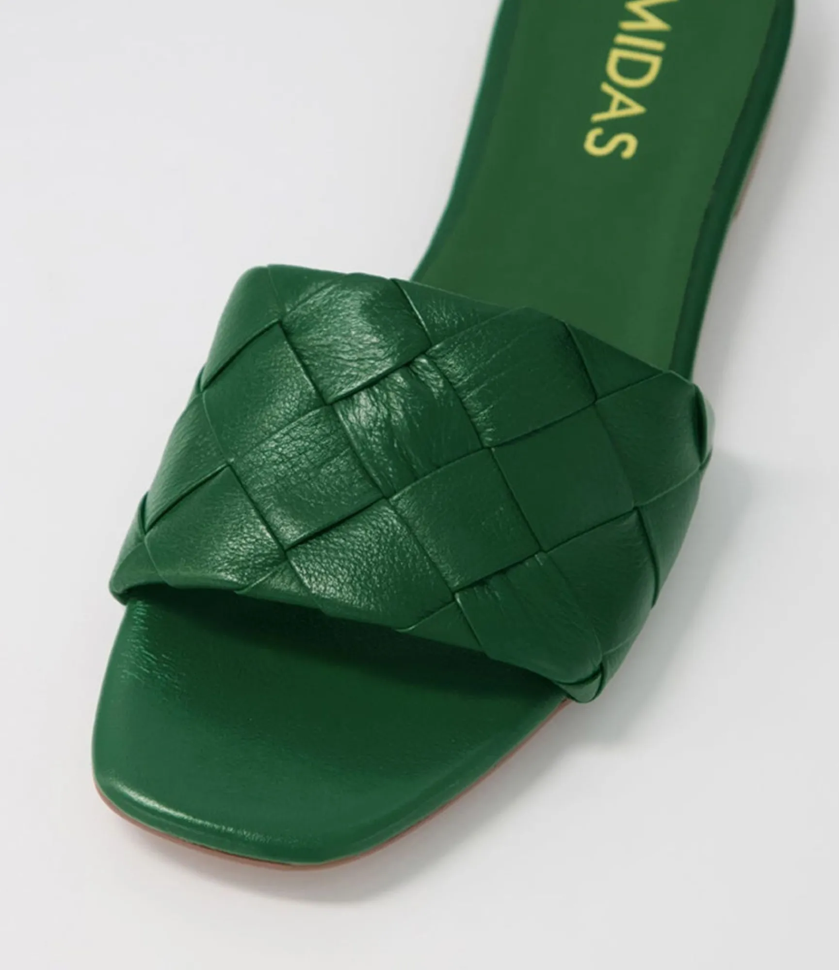 Online Midas Shoes Allday Bright Green Leather Slides