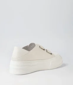 Best Sale Midas Shoes Alpines White Leather Stitch Sneakers