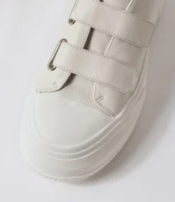 Best Sale Midas Shoes Alpines White Leather Stitch Sneakers