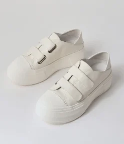 Best Sale Midas Shoes Alpines White Leather Stitch Sneakers
