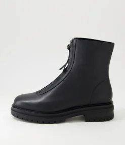 Discount Midas Shoes Alund Black Leather Ankle Boots