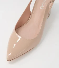 Best Sale Midas Shoes Amali Latte Patent Leather Pump Heels