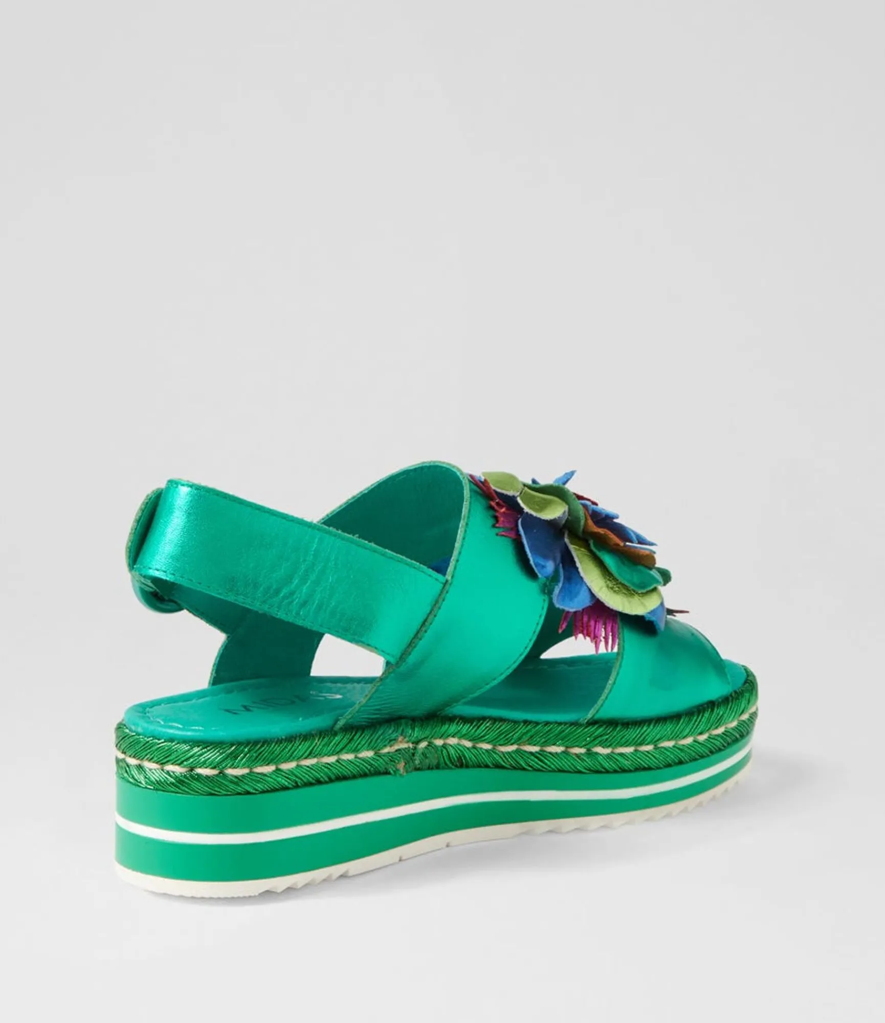 Discount Midas Shoes Amaro Emerald Metallic Multi Leather Sandals