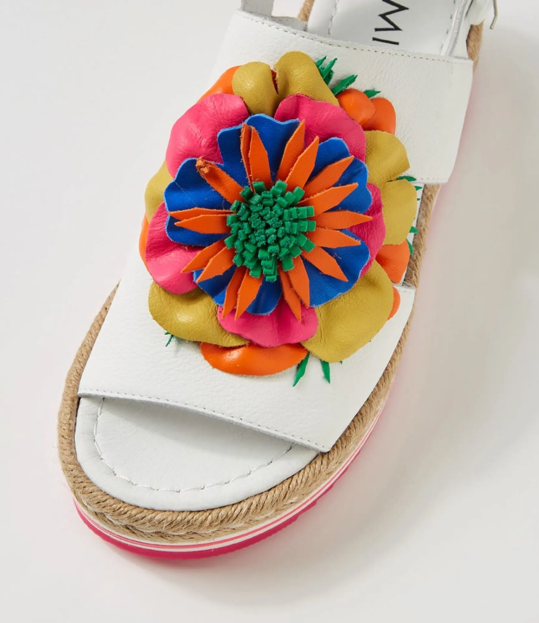 Hot Midas Shoes Amaro White Bright Multi Leather Sandals