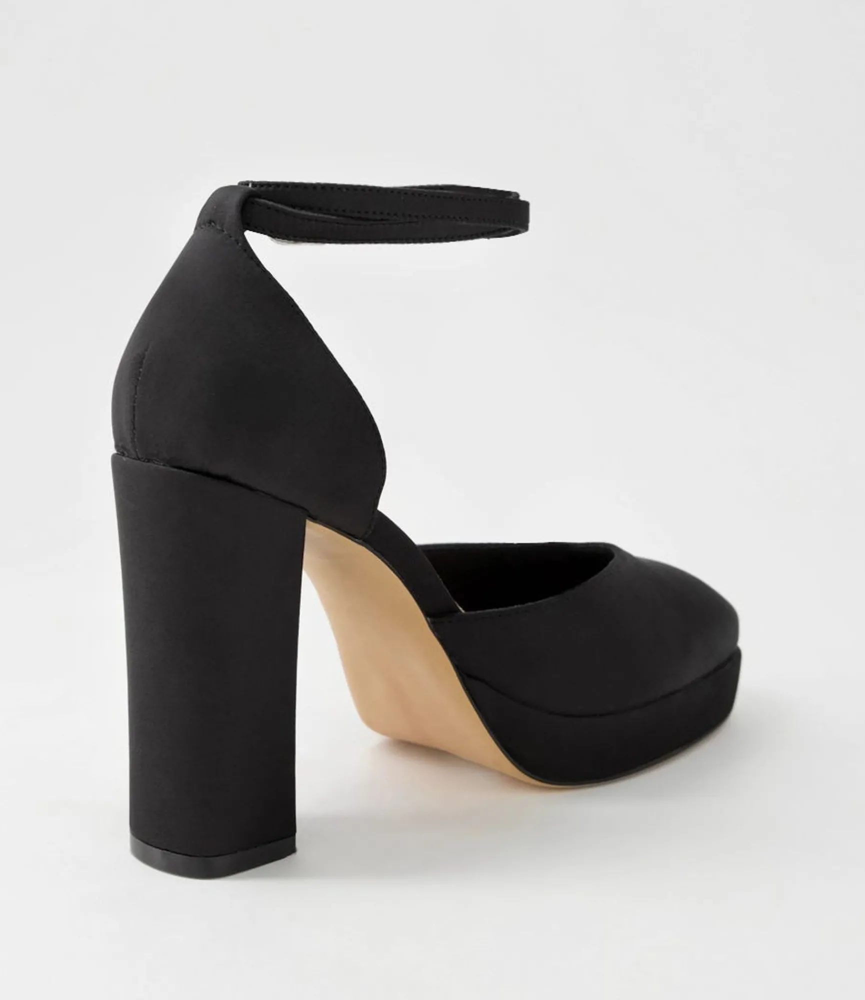 Sale Midas Shoes Amba Black Satin Mary Jane Heels