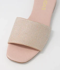 Sale Midas Shoes Aparti Silver Nude Jewels Suede Slides
