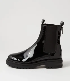 Shop Midas Shoes Apparent Black Patent Leather Chelsea Boots