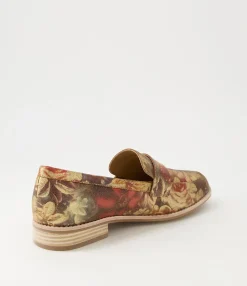 Online Midas Shoes Aqueen Vintage Metal Floral Leather Loafers