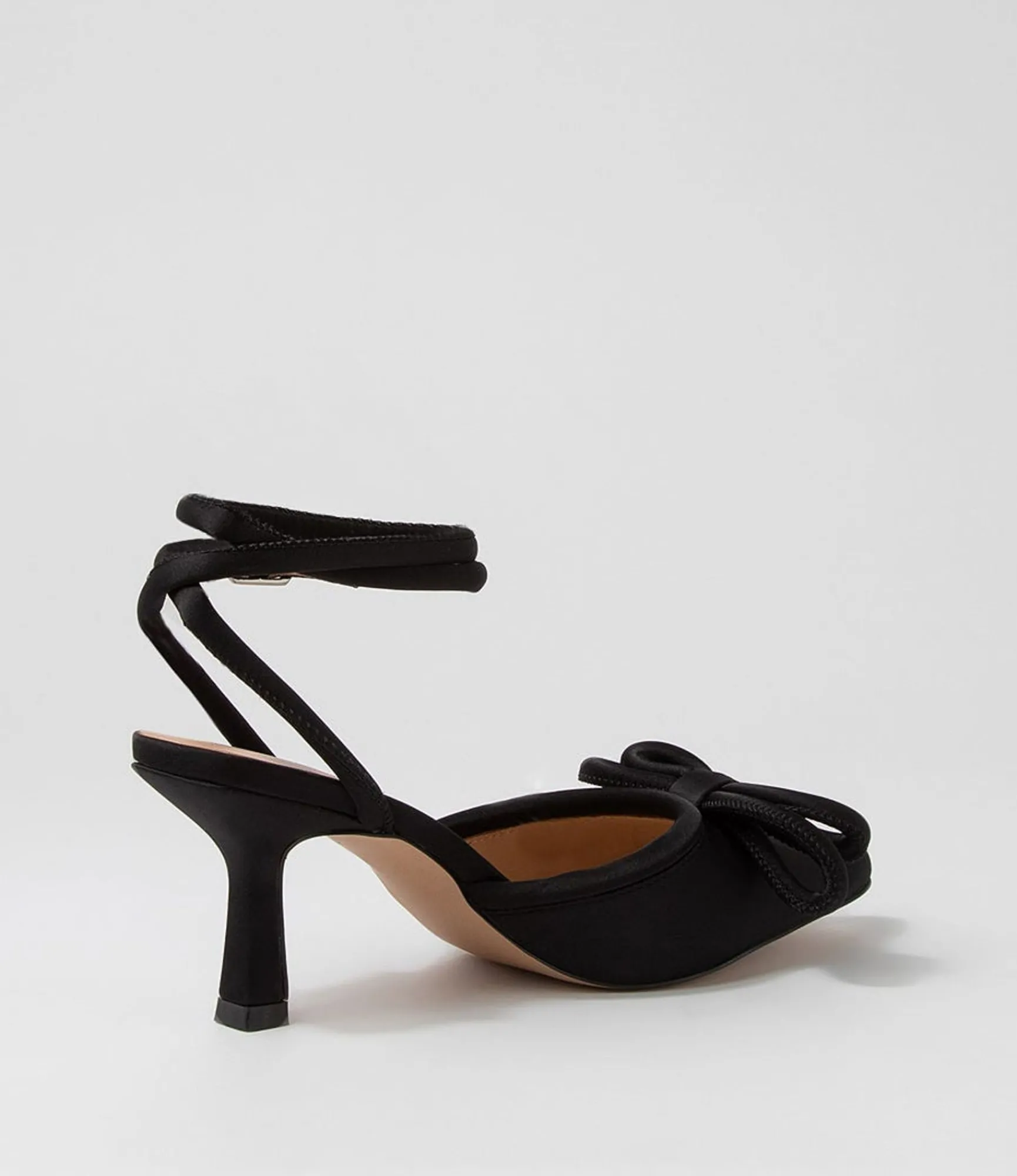 Discount Midas Shoes Arabell Black Satin Heels