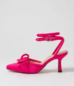 Clearance Midas Shoes Arabell Fuchsia Satin Heels