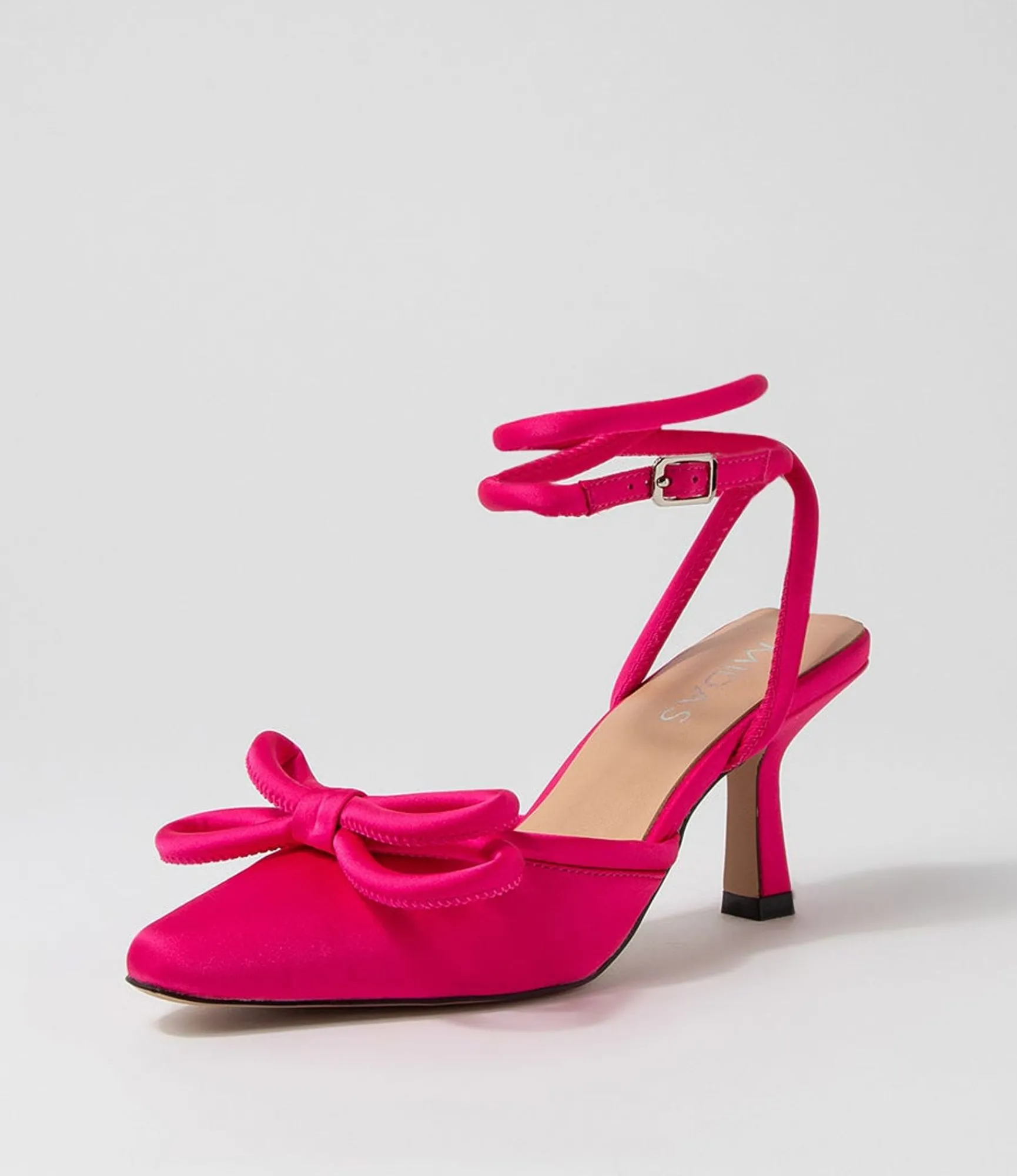 Clearance Midas Shoes Arabell Fuchsia Satin Heels