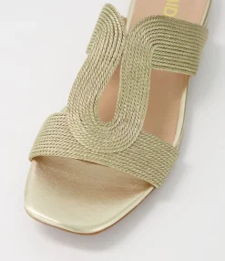 Fashion Midas Shoes Arden Gold Rope Leather Slides