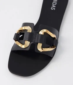 Store Midas Shoes Ariane Black Gold Jelly Slides