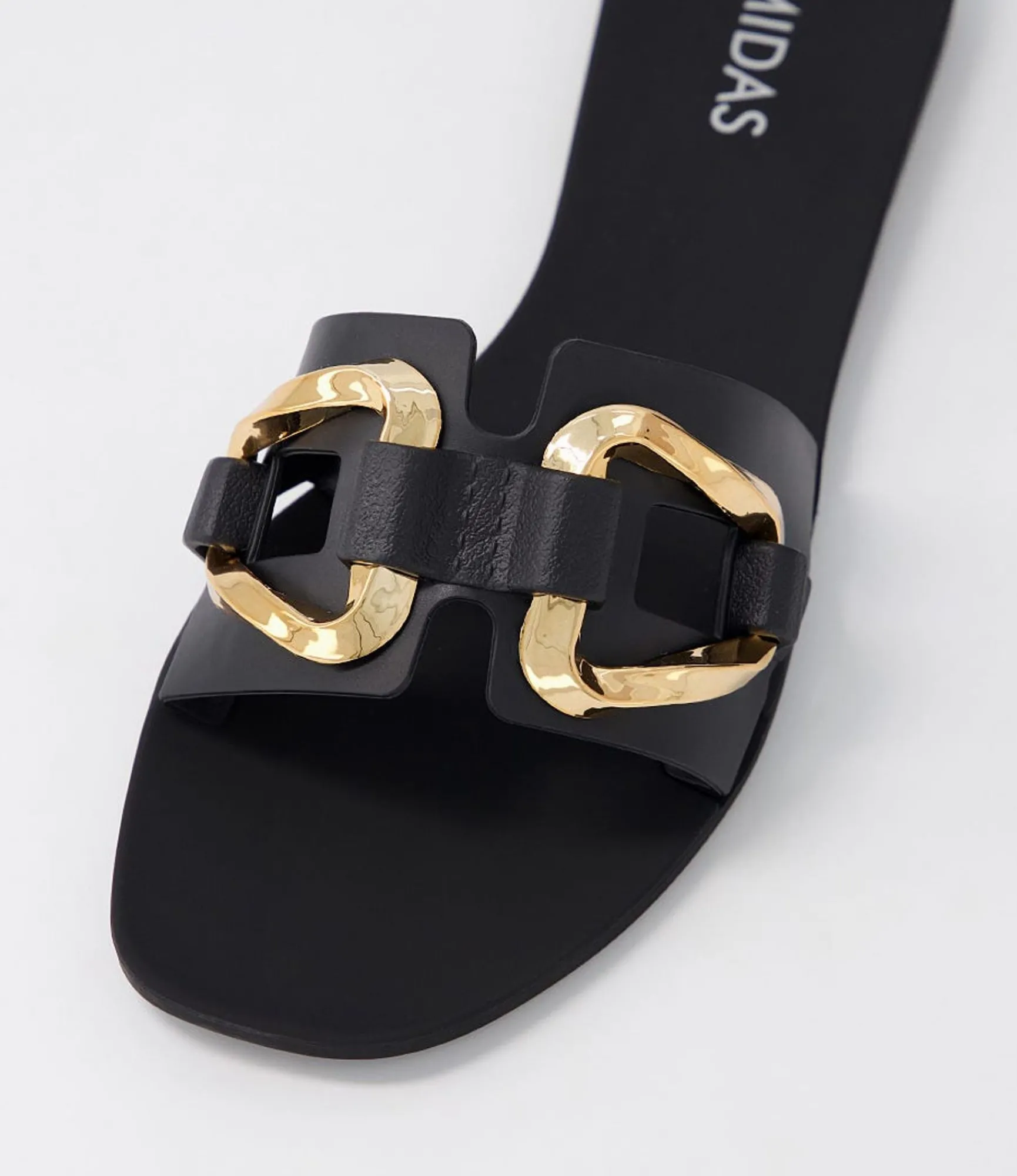 Store Midas Shoes Ariane Black Gold Jelly Slides