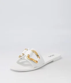 Online Midas Shoes Ariane White Gold Jelly Slides