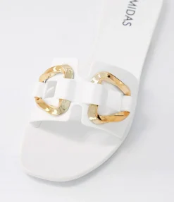 Online Midas Shoes Ariane White Gold Jelly Slides