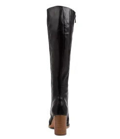 Fashion Midas Shoes Armin Black Leather Knee High Boots Nh
