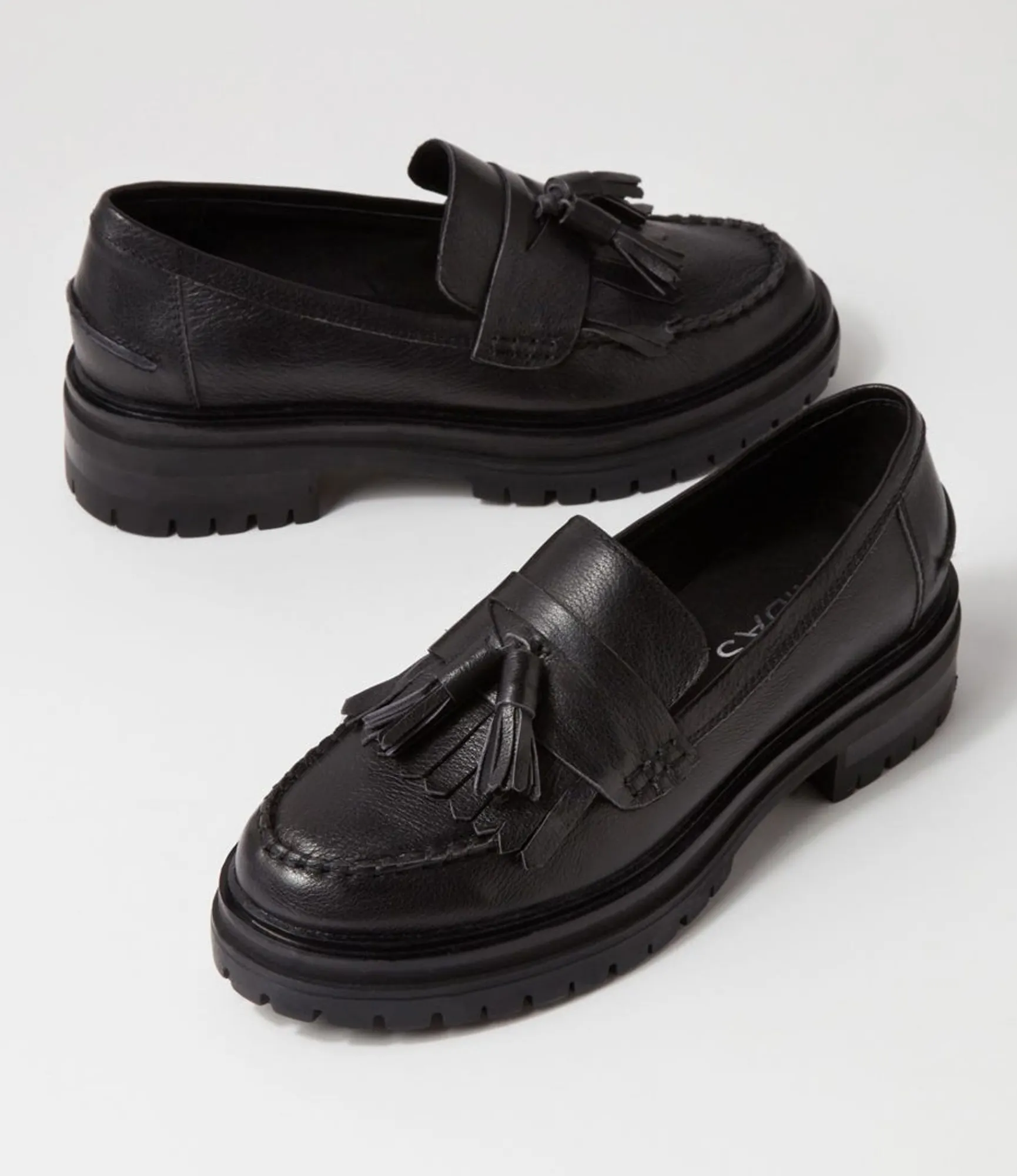 Fashion Midas Shoes Arren Black Leather Loafers