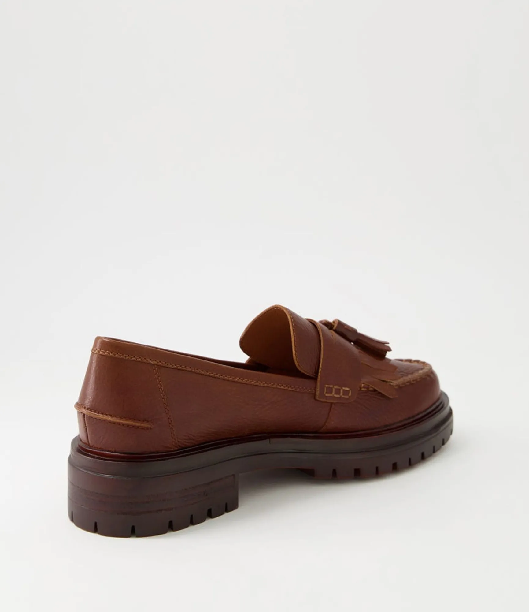 Hot Midas Shoes Arren Tan Brown Vintage Leather Loafers