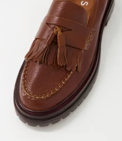 Hot Midas Shoes Arren Tan Brown Vintage Leather Loafers