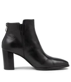 Clearance Midas Shoes Astro Black Leather Ankle Boots Bh