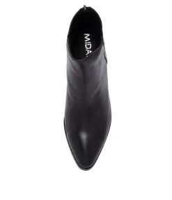 Clearance Midas Shoes Astro Black Leather Ankle Boots Bh