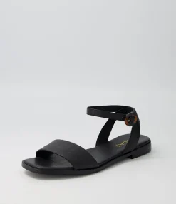 Store Midas Shoes Atila Black Leather Sandals