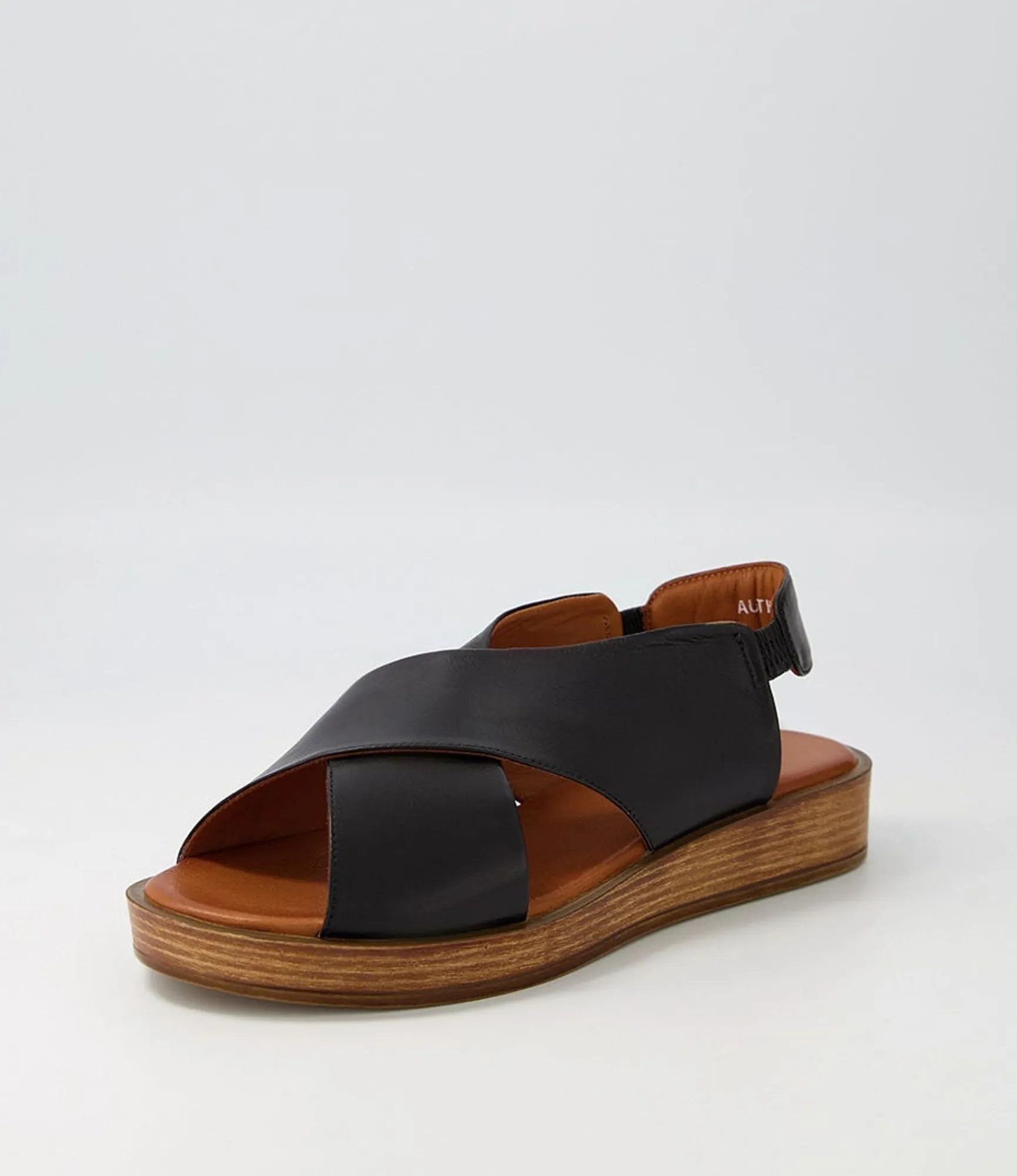 Outlet Midas Shoes Authora Black Natural Sole Leather Sandals