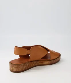 Outlet Midas Shoes Authora Tan Leather Sandals