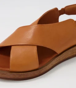 Outlet Midas Shoes Authora Tan Leather Sandals
