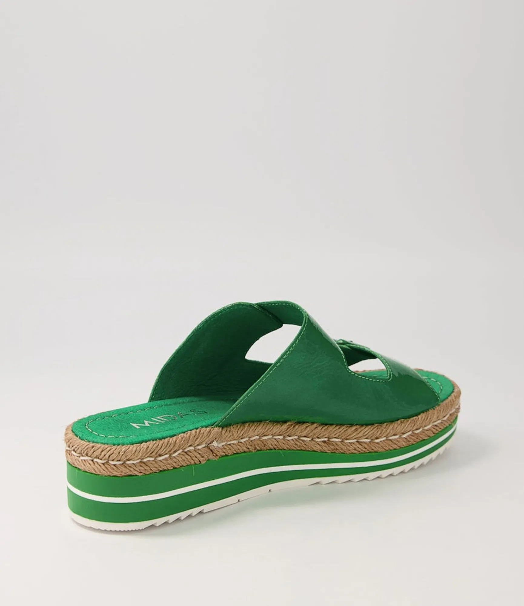 Outlet Midas Shoes Axil Emerald Patent Leather Slides
