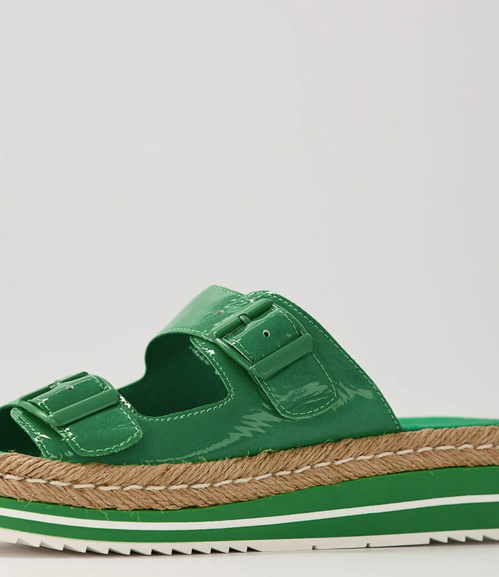 Outlet Midas Shoes Axil Emerald Patent Leather Slides