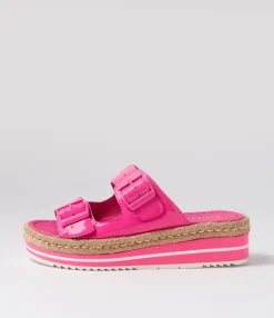 Flash Sale Midas Shoes Axil Hot Pink Patent Leather Slides