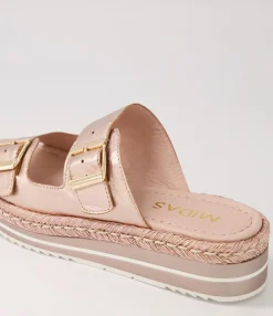 Cheap Midas Shoes Axil Pale Rose Gold Rope Leather Slides