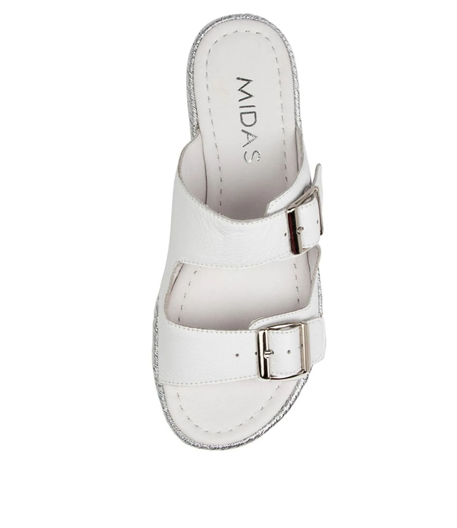 Sale Midas Shoes Axil White Silver Leather