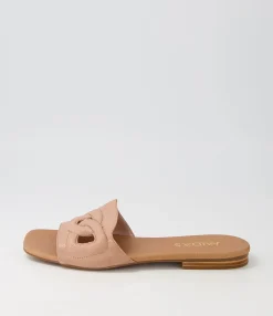 New Midas Shoes Aysorie Cafe Leather Slides